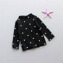 LILIGIRL/хлопковый свитер для маленьких девочек пуловер с принтом сердца и сердечками джемпер детская зимняя футболка с длинными рукавами 2024 - купить недорого