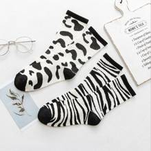 Cow Printed Lovely Harajuku Japanese Cotton Socks Women 2024 - buy cheap