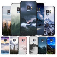 Mountain Forest Clouds black Soft phone Case For Samsung S20 S10 S9 S8 S7 edge Plus Lite Note 8 9 10 A6 A7 A8 A9 2018 Cover 2024 - buy cheap