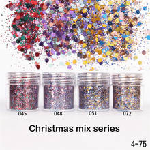 1Jar-Lentejuelas holográficas 3D para uñas, accesorios de manicura con purpurina en polvo, serie Christmas Mix 2024 - compra barato