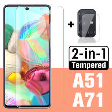 Protector de pantalla para Samsung Galaxy A71, cristal templado con lente de cámara samsun a51 a 71 51, HD, 2 en 1, 9h 2024 - compra barato