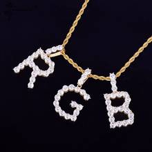 Personalizado iniciais letras colares & pingente para homem/mulher ouro prata cor moda hip hop jóias com 4mm aço corda corrente 2024 - compre barato