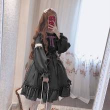 Japanese Cute Kawaii Clothes Lolita Soft Girl Lolita Dress 2021 New Spring and Summer Op Long Sleeve Women Vintage Goth Style 2024 - buy cheap