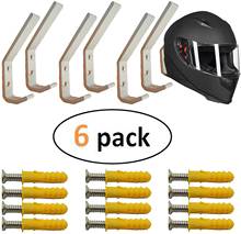 AUXPhome 6Set Motorcycle Helmet Holder Hook, Wall Mounted Equestrian Helmet Storage Rack Hanger, Motorbike Cloth Wall Display Ra 2024 - buy cheap