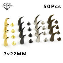 50Pcs Cat Claw Studs And Spikes For Punk Shoes,Bags DIY Crafts 7x22MM Gold Silver Black Bronze Leather Rivet Clothes Accessories 2024 - buy cheap