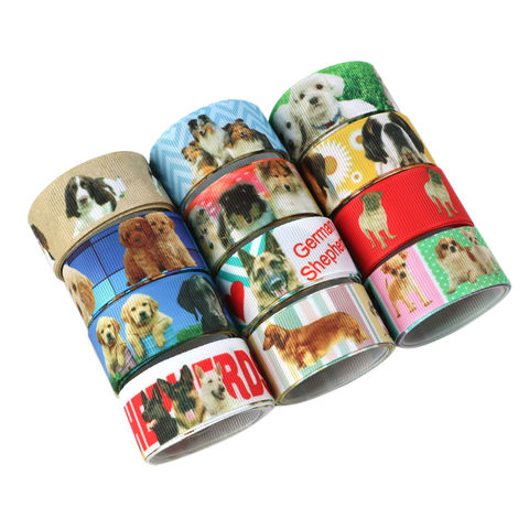 David accessories 7/8 "22mm dog Высококачественная печатная полиэфирная лента 50 ярдов DIY материалы для рукоделия Свадебная подарочная упаковка, 50Yc1666 2022 - купить недорого