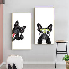 Pintura en lienzo de animales, pósteres artísticos de perro de Moda Nórdica, cuadro de arte moderno para dormitorio de bebé, decoración 2024 - compra barato