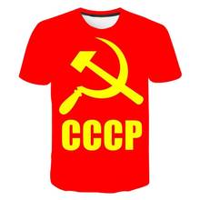Camiseta dos homens do verão cccp russo 3d t camisas dos homens urss união soviética homem manga curta tshirt moscou men t o pescoço 2024 - compre barato