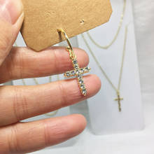 Eruifa 6pcs15*20mm cruz com strass moeda liga de zinco colar, brinco pulseira jóias diy artesanal 2 cores 2024 - compre barato