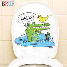 Мультфильм Подводное животное туалет стикер дружественный Осьминог крокодил рыба настенные стикеры s Мода домашний декор для ванной комнаты водонепроницаемый 2024 - купить недорого