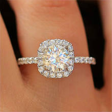 22 anel brilhante estiloso anel de cristal garras de noivado design para mulheres zircônio presente de aniversário de casamento para mulheres 2024 - compre barato
