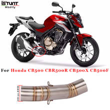 Tubo de enlace medio de acero inoxidable, Conector de escape modificado de 51MM para Honda CB500, CBR500R, CB500X, CB500F 2024 - compra barato