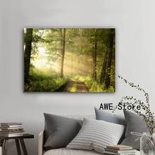 Canvas Painting Landscape Posters and Prints Green Nature Forest Trees Wall Art Pictures for Living Room Cuadros Home Decoration 2024 - buy cheap