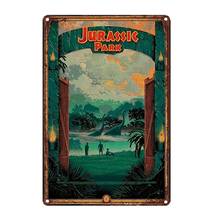 Jurassic Park Dinosaurs Metal Signs Wall Poster Plaque Mural Painting Antique Vintage Tin Sign Park Bar Pub Decor Metal Poster 2024 - buy cheap