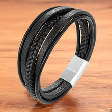 TYO Fashion New Design Genuine Leather Bracelet & Bangle For Men Multi-Layers Handmade Braided Hand Jewelry For Birthday Gift 2024 - buy cheap