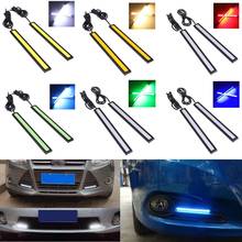 Bombilla LED COB para coche, luz de conducción antiniebla impermeable, superblanca, azul, rojo, verde y amarillo, 12V DRL, 17CM 2024 - compra barato