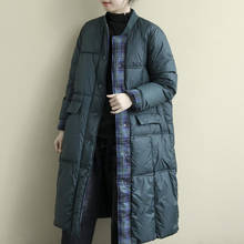 Sedutmo inverno moda oversize duck down jackets feminino longo quente grosso casaco outono casual retalhos puffer jaqueta ed1421 2024 - compre barato