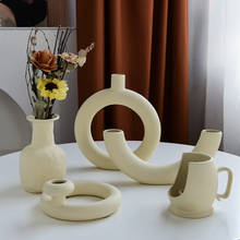 Nordic Ins Ceramic Vase Home Decoration Ornaments Crafts Vegetarian Ceramic Dired Flower Pot Art Vases Living Room Party Deco 2024 - buy cheap