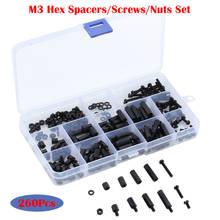 260Pcs Nylon M3 Female Male Hex Spacers/Screws/Nuts Flat Head Stand-off Assortment Kit Screws Set for PCB 2024 - buy cheap