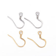 200pcs 304 Stainless Steel Earring Hooks Ear Wire Golden Stainless Steel Color 14x17x2mm, Hole: 2mm; Pin: 0.8mm 2024 - buy cheap