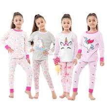 Girls Rainbow Unicorn Pajamas Sets Children Full Sleeve Cotton Pyjamas Sets Boys Pajama for 2-8Years Pijamas Infantil 2024 - buy cheap