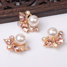 Accesorios de joyería DIY, 10 Uds., 24x20mm, aleación de Metal, cristal, perlas de imitación, abalorios de flores 2024 - compra barato