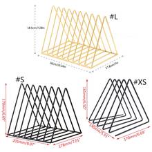 Железный LP запись стеллаж для выставки товаров Треугольники книжный магзин Настольный держатель записи органайзер для хранения 2024 - купить недорого