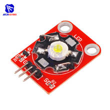 Diymore 3w led de alta potência módulo azul/verde/roxo/vermelho/branco/amarelo led com chassi pcb para arduino stm32 avr 2024 - compre barato