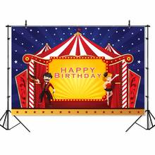 thin vinyl happy birthday circus party baby children Banner Backgrounds Printed Professional Indoor Photographic studio Backdrop 2024 - buy cheap