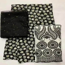 Tela de encaje africano de 2 + 5 + 2 yardas, 2020 algodón bordado de alta calidad, tela estampada de encaje para vestido de mujer, material textil. L99168 2024 - compra barato