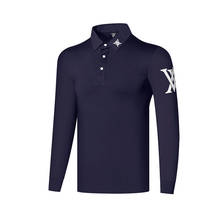 Primavera outono novo masculino golfe manga comprida camisa lapela moda de secagem rápida esportes lazer roupas de golfe frete grátis 2024 - compre barato