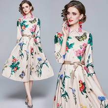 ZUOMAN Women Spring & Summer Elegant Floral Dress Shirt High Quality Long Wedding Party Robe Femme Vinatge Designer Vestidos 2024 - buy cheap
