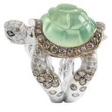Модное женское кольцо Стразы инкрустированное черепашкой свадебное обручальное ювелирное изделие в подарок 2024 - купить недорого