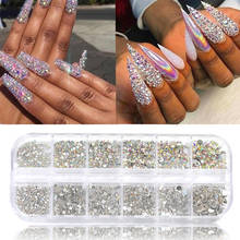 12 Boxes/Set of Ab Crystal Rhinestone Diamond Gemstone  12 Combinations 3d DIY Glitter Nail Art Decoration Beauty B3677 2024 - buy cheap