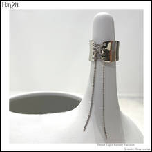 Hangzhi-anillo ajustable con forma de espejo para mujer y niña, sortija ajustable con diseño de nicho francés, borla, liso, ancho, abierto, de Metal y cobre 2024 - compra barato