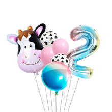 New Hot Sale Cow Aluminum Film Latex Balloon 32 Inch Digital Set Birthday Party Decoration Balloon 2024 - buy cheap