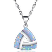 Fashion White Opal Statement Necklace Women Classic Geometric Triangle Choker Pendant Necklaces Boho Sea Jewelry Charms Collar 2024 - buy cheap