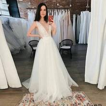 Lace Wedding Dress Sexy V-neck Sleeveless Vestido De Novia Robe De Mariée платье Robe De Soiree свадебное платье Bride To Be 2024 - buy cheap