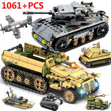 Blocos de construção de tanques de brinquedo, veículos meninos, figuras educacionais, blocos compatíveis com militar pesado, presente para crianças, 1061 peças 2024 - compre barato