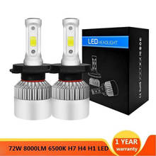 Auto Bulbs 12V Car Headlight H4 LED H7 H1 H3 H11 H13 HB1 HB2 HB3 HB4 HB5 9003 9004 9005 9006 9007 72W 8000LM 4300K 6500K 8000K 2024 - buy cheap