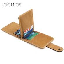 JOGUJOS Genuine Leather Men's Wallet Crazy Horse Leather Credit Card Holder Wallet Men Coin Purse Business Card Id Holders Man 2024 - buy cheap