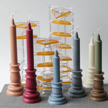 Molde para velas hechas a mano fabricación de velas perfumadas molde en forma de candelabro molde de varilla de plástico moldes para artesanía de velas Retro 2024 - compra barato