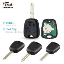 Dandkey-llave de Control remoto para coche, 2 botones, 433MHZ, para Peugeot 307, 107, 207, 407, para Citroen C1, C3, hoja de llave sin cortar con Chip PCF7961 2024 - compra barato