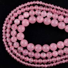 Contas redondas de joias rosa jades 4mm-10mm, contas soltas espaço 4 "para pulseiras e colares com 15" 2024 - compre barato