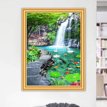 Pintura de diamantes 5D DIY, paisaje de cascada, naturaleza, punto de cruz, bordado completo, mosaico, imagen artística de diamantes de imitación, regalo 2024 - compra barato