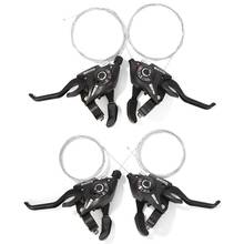 1Pair 21/24 Speed Bicycle Shifter Brake Conjoined Derailleurs Mountain Road Bike Cycling Disc Handle Shifter Levers For MTB 2024 - купить недорого