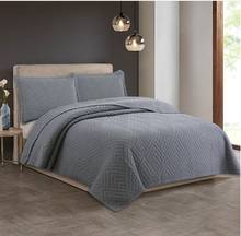 100% algodão acolchoado padrão geométrico colcha colcha capa de cama lençol de cama tamanho 234x269cm cobertor de fronhas 3 peças 2024 - compre barato