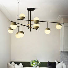 Lámpara colgante de bola redonda de estilo nórdico italiano, luz minimalista para Bar, cocina, comedor, sala de estar, luces creativas de lujo 2024 - compra barato