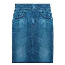 Saia jeans feminina de cintura alta, nova moda retrô, lavada, verão, preto, azul, hip, quadril, saia jeans 2021 2024 - compre barato