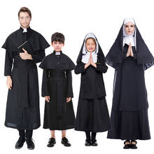 Umorden Halloween Easter Adult Children Kids Nun Virgin Mary Costume for Women Priest Costumes Men Fancy Cosplay for Family 2024 - buy cheap